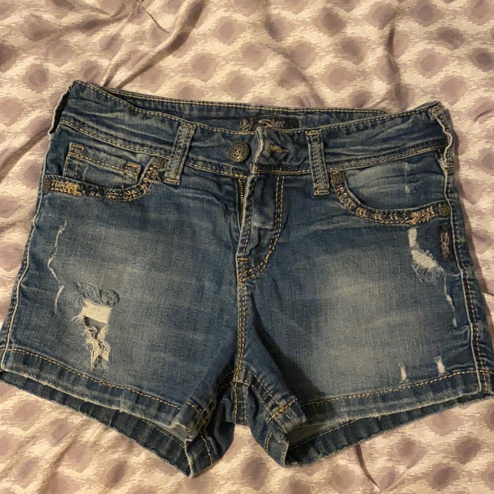 Silver Jean Shorts